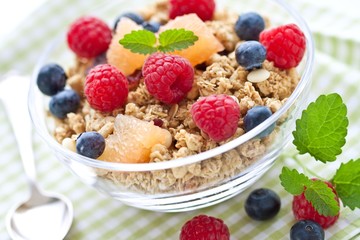 Breakfast cereals with fruits