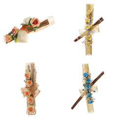 Naklejka premium Set of four flower arrangement