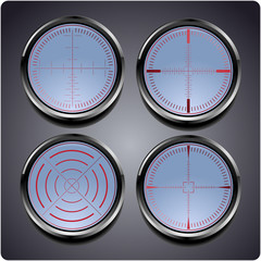 Naklejka premium Set of four different crosshairs