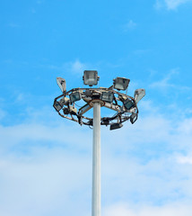 lamp post under clouds