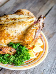 Grilled whole chicken