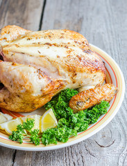 Grilled whole chicken