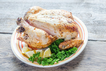 Grilled whole chicken