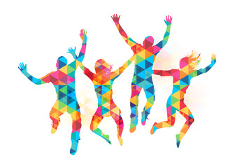 Happy Jumping People