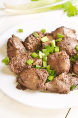 Chicken liver with green onion