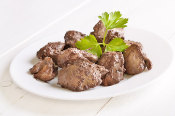Cooked chicken liver