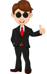 Businessman with thumb up