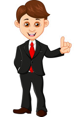Businessman pointing finger