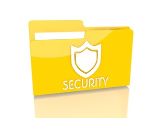 file folder with security sign