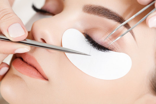 Woman Eye with Long Eyelashes. Eyelash Extension