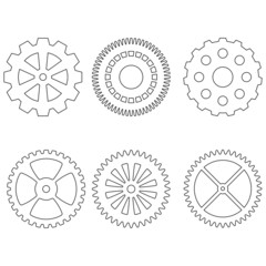 Set of gears icons