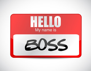 boss name tag illustration design