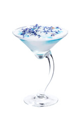 White-blue martini cocktail