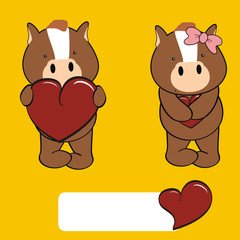 horse boy and girl sweet baby valentine