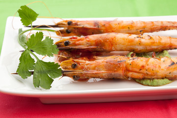 Salsa Spicy Whole Grilled Shrimps