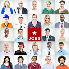 Portrait of Multiethnic Mixed Occupations People