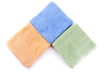 Colorful towels isolated on white