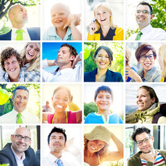 Fototapeta na wymiar Collection of Diverse Happy People