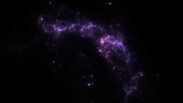 Universe, deep space  with nebula, animation, seamless loop