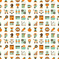 Fototapeta premium seamless retro flat business pattern background