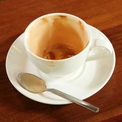 Empty used coffee cup