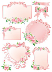 薔薇　リボン　枠