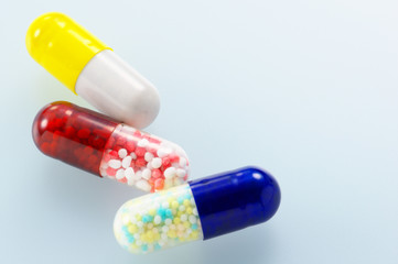 Colorful capsule medicines.