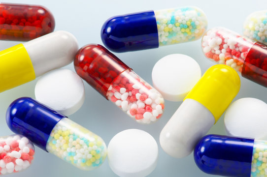 Closeup of medicines. Clean and bright medicine image.