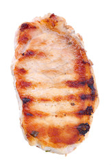 Grilled steak isolated on white