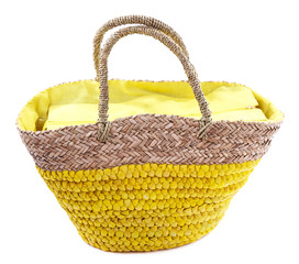 Obraz premium Wicker bag isolated on white