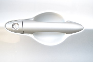 Silver car door handle