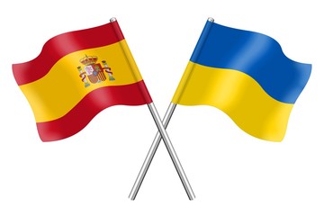 Flags: Spain and Ukraine