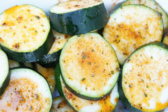 Pickled cucumbers ready for barbecue