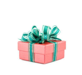 Gift box isolated white background
