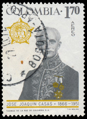 Stamp shows portrait of Jose Joaquin Casas