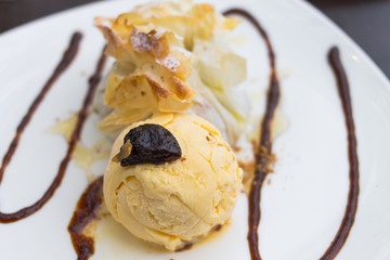 Plum  top with ice cream