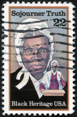 stamp shows Sojourner Truth, abolitionist