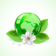 Earth with flower