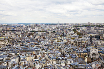 Paris, France. View of the city from the Basilica of Sacre Coeur