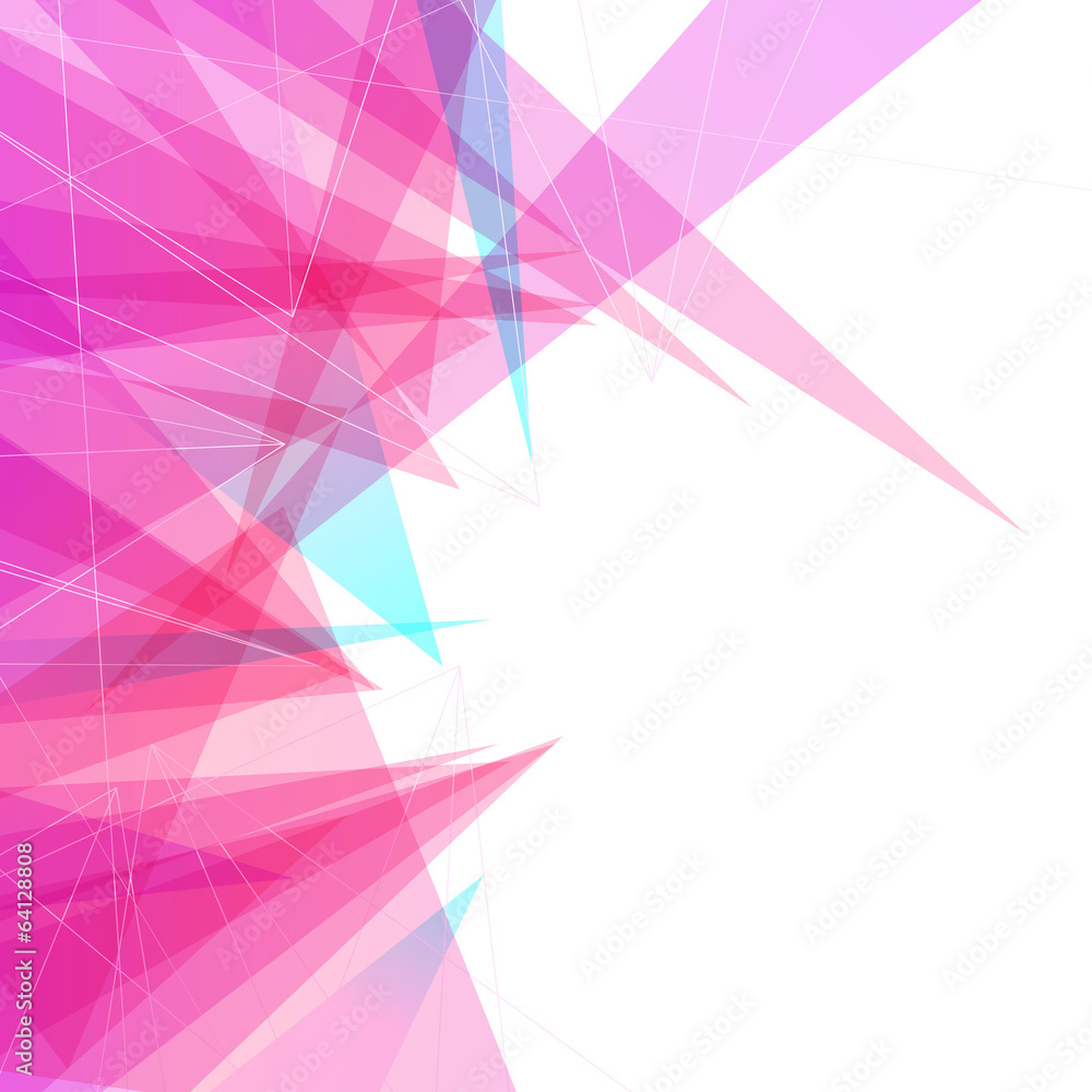 Sticker modern abstract bright colorful triangular background