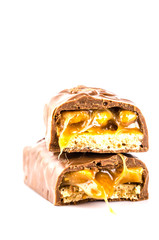Chocolate bar isolated white background