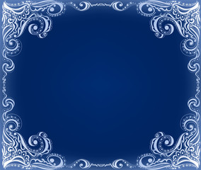Template frame design for card. Floral pattern.