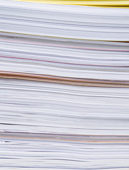 close up of stack of papers