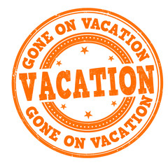 Gone on vacation stamp