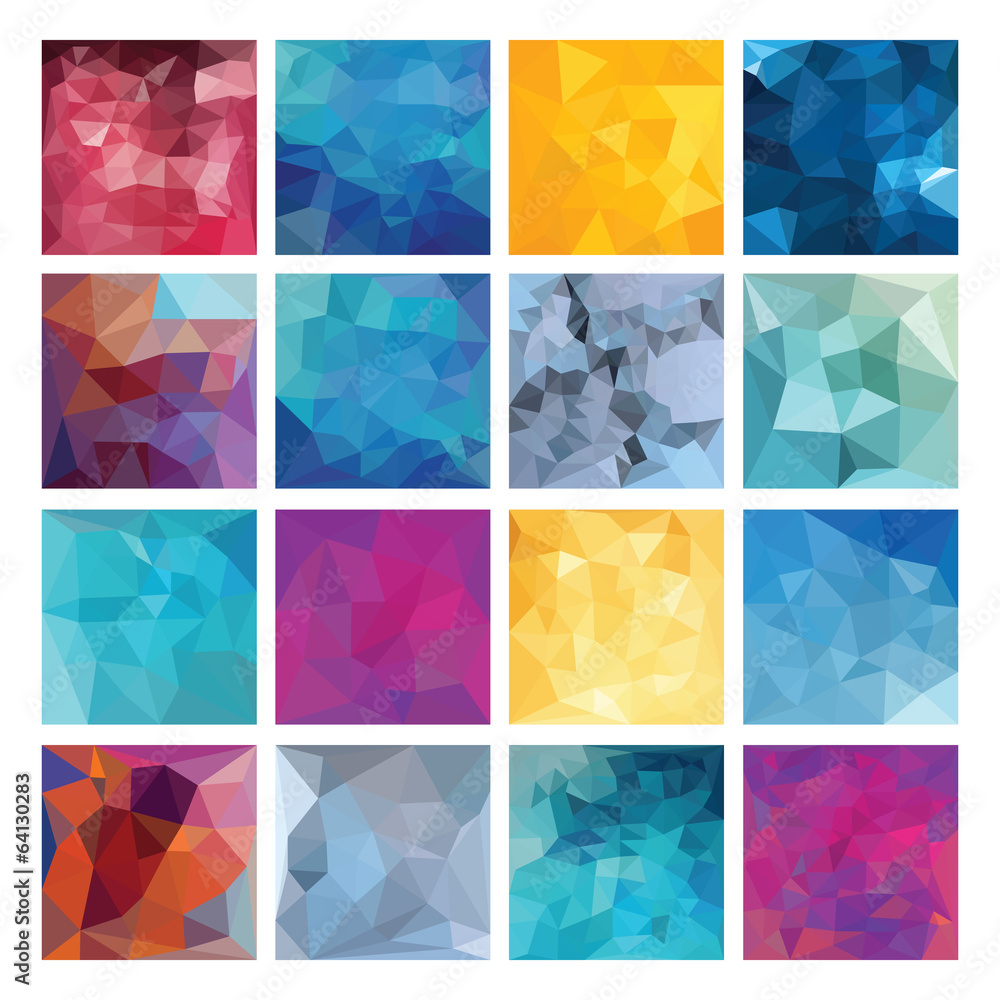 Wall mural polygonal vector background set.