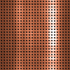 Brushed copper metallic plate