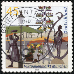 stamp shows Market Stalls, Munich