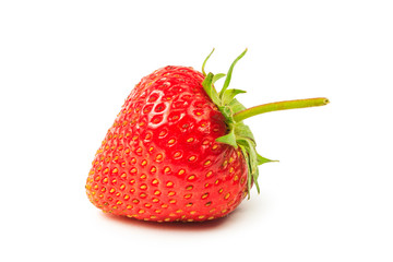 Ripe strawberry on white background