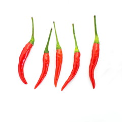 red chili peper isolated on white background