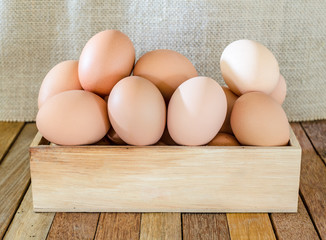 bunch of fresh brown eggs